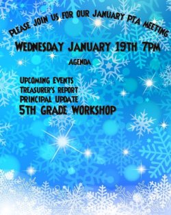 January pta meeting flyer